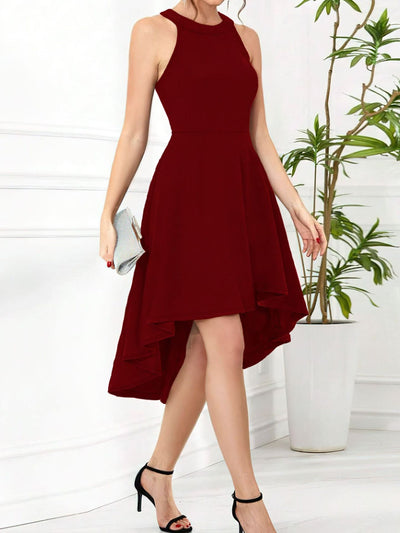 Elegant High - Low Hem Sleeveless Dress - Your Second Look