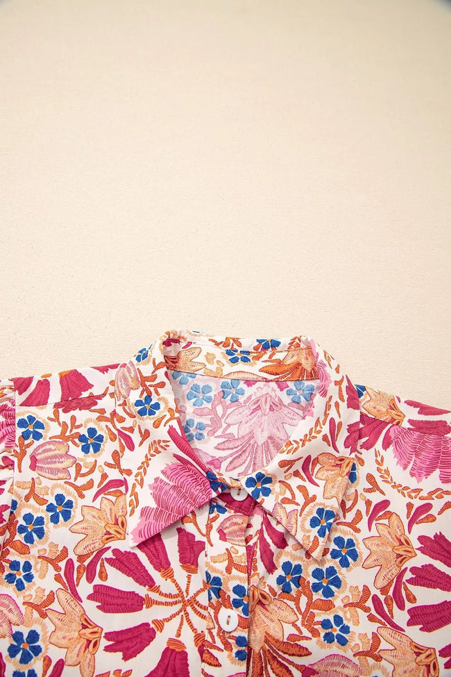 Fall Flower Print Long Sleeve Mini Dress - Your Second Look