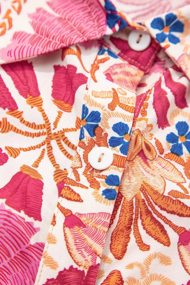 Fall Flower Print Long Sleeve Mini Dress - Your Second Look