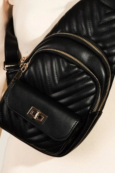 Fame Faux Leather Cushioned Sling Bag - Your Second Look