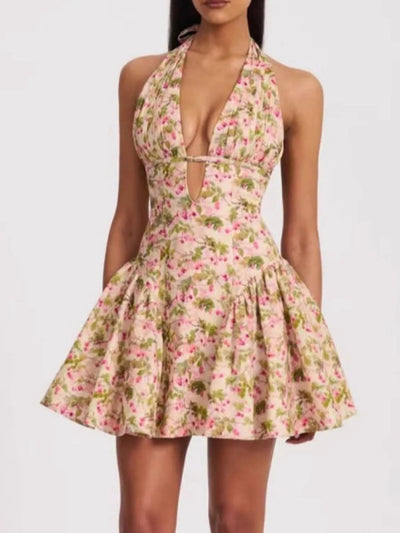 Floral Halter Neck Mini Dress - Your Second Look