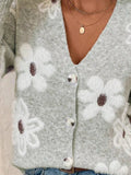 Floral Print Button - Up Knit Cardigan - Your Second Look