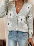 Floral Print Button - Up Knit Cardigan - Your Second Look