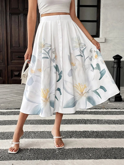 Floral Print Midi Skirt - Your Second Look