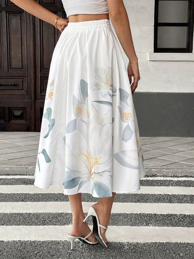 Floral Print Midi Skirt - Your Second Look