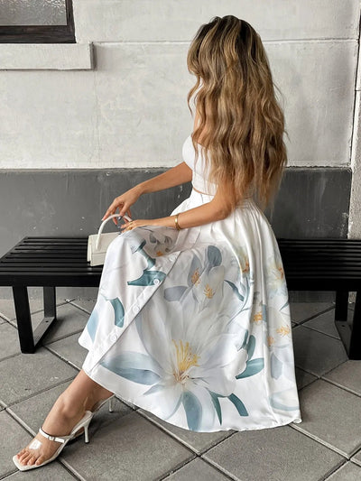 Floral Print Midi Skirt - Your Second Look