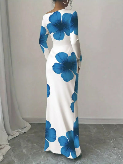 Floral Print One Shoulder Maxi Dress - Your Second Look