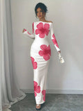 Floral Print One Shoulder Maxi Dress - Your Second Look