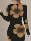 Floral Print One Shoulder Maxi Dress - Your Second Look