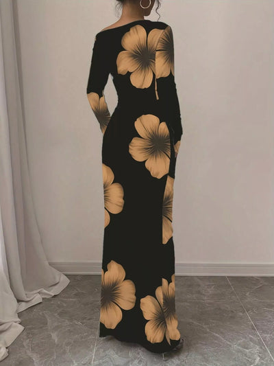 Floral Print One Shoulder Maxi Dress - Your Second Look