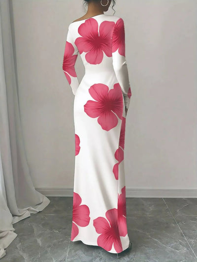Floral Print One Shoulder Maxi Dress - Your Second Look