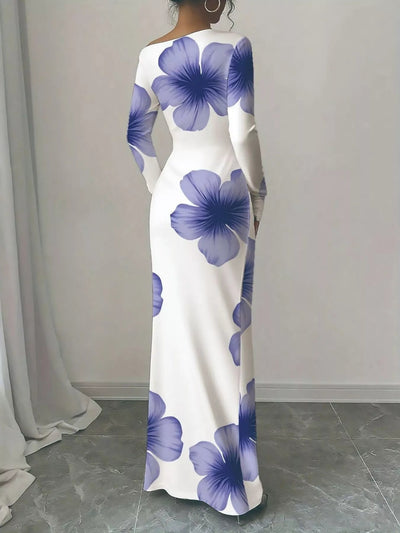 Floral Print One Shoulder Maxi Dress - Your Second Look