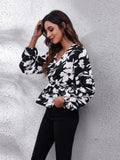 Floral V - Neck Balloon Sleeve Peplum Blouse - Your Second Look