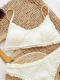 Frill Textured Spaghetti Strap Two - Piece Swim Set - Your Second Look