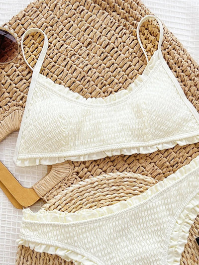 Frill Textured Spaghetti Strap Two - Piece Swim Set - Your Second Look