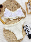 Frill Textured Spaghetti Strap Two - Piece Swim Set - Your Second Look