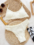 Frill Textured Spaghetti Strap Two - Piece Swim Set - Your Second Look