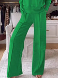 Full Size Cozy V - Neck Top and Pants Set Plus Size - Your Second Look
