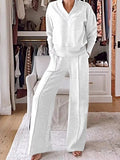Full Size Cozy V - Neck Top and Pants Set Plus Size - Your Second Look
