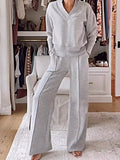 Full Size Cozy V - Neck Top and Pants Set Plus Size - Your Second Look