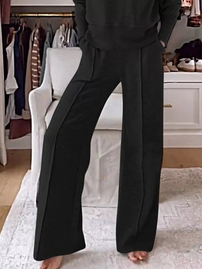 Full Size Cozy V - Neck Top and Pants Set Plus Size - Your Second Look