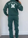 Full Size Striped Quarter Zip Top and Pants Set Plus Size - Your Second Look