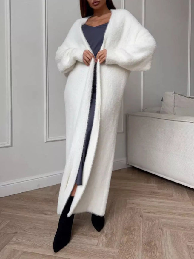 Fuzzy Open Front Longline Cardigan - Your Second Look