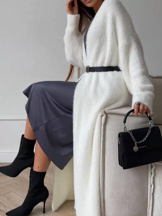 Fuzzy Open Front Longline Cardigan - Your Second Look