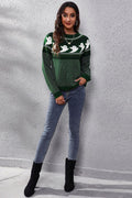 Ghost Pattern Round Neck Long Sleeve Sweater - Your Second Look