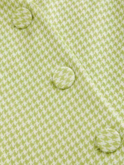 Gingham Button - Front A - Line Mini Dress - Your Second Look