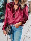 Half Button Long Sleeve Blouse - Your Second Look