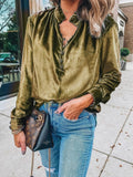 Half Button Long Sleeve Blouse - Your Second Look