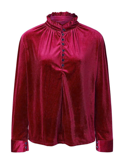 Half Button Long Sleeve Blouse - Your Second Look