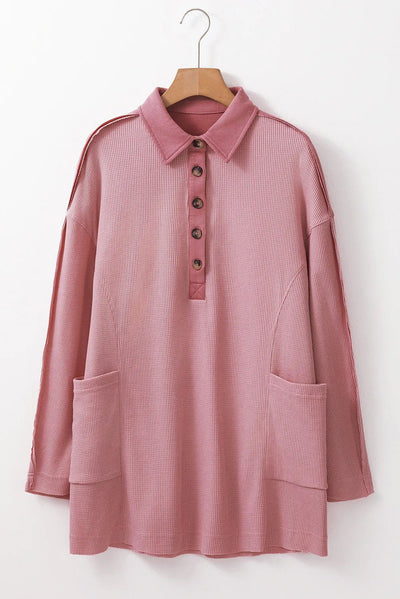 Half Button Long Sleeve Top - Your Second Look