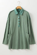 Half Button Long Sleeve Top - Your Second Look