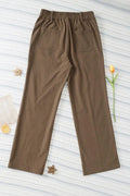 Half Elastic Waist Straight Pants - Your Second Look