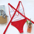 Halter Neck Deep V Tied One - Piece Swimsuit - Your Second Look