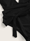 Halter Neck Deep V Tied One - Piece Swimsuit - Your Second Look