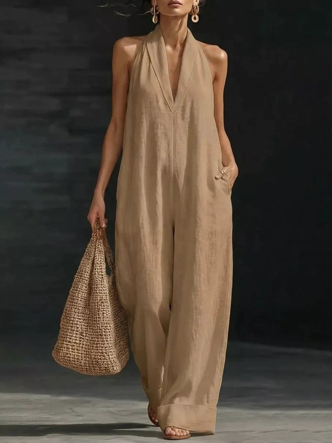 Halter Neck Wide - Leg Jumpsuit - Your Second Look