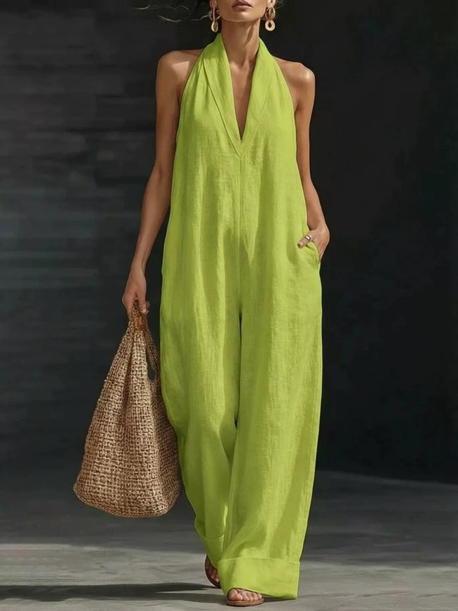 Halter Neck Wide - Leg Jumpsuit - Your Second Look