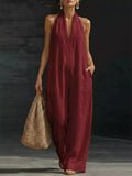 Halter Neck Wide - Leg Jumpsuit - Your Second Look