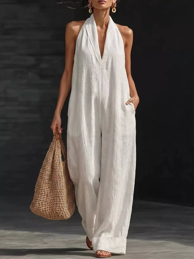 Halter Neck Wide - Leg Jumpsuit - Your Second Look