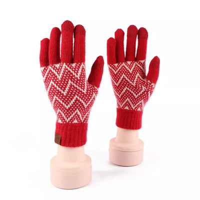 Heart Pattern Knitted Touchscreen Gloves - Your Second Look