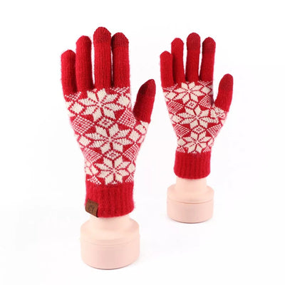 Heart Pattern Knitted Touchscreen Gloves - Your Second Look