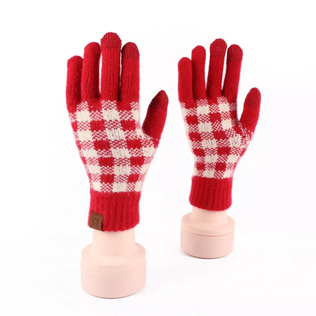 Heart Pattern Knitted Touchscreen Gloves - Your Second Look