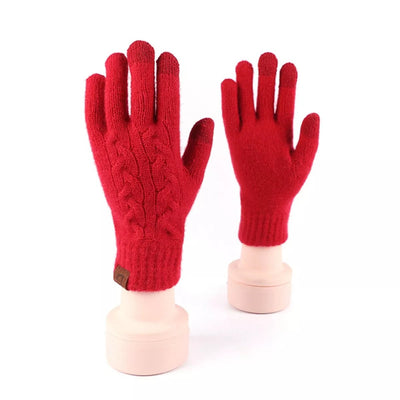 Heart Pattern Knitted Touchscreen Gloves - Your Second Look