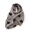 Heart Pattern Plaid Raw Hem Scarf - Your Second Look