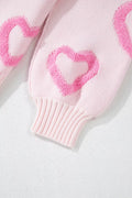 Heart Shape Bubble Sleeve Baggy Sweater - Your Second Look