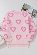Heart Shape Bubble Sleeve Baggy Sweater - Your Second Look