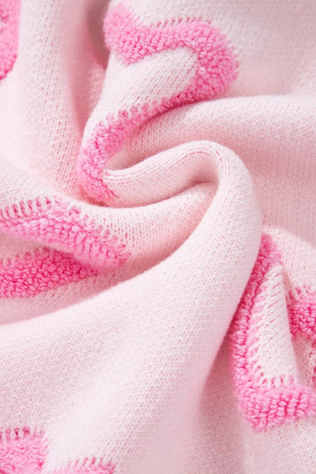 Heart Shape Bubble Sleeve Baggy Sweater - Your Second Look